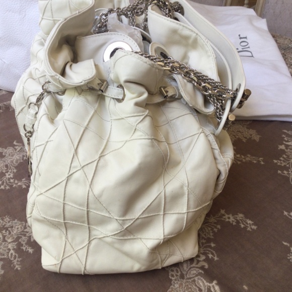 Christian Dior Handbag Blanc Lambskin - Picture 8 of 9